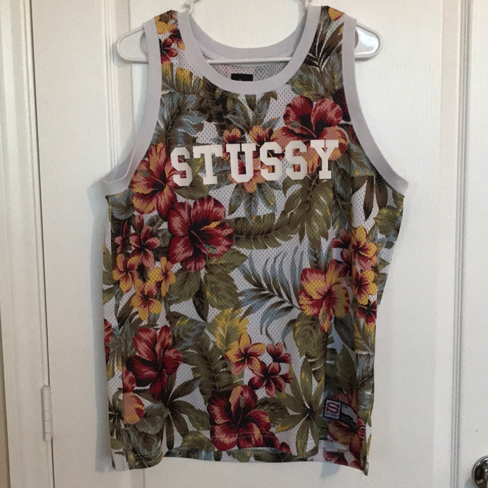 Stussy Men’s floral mesh jersey